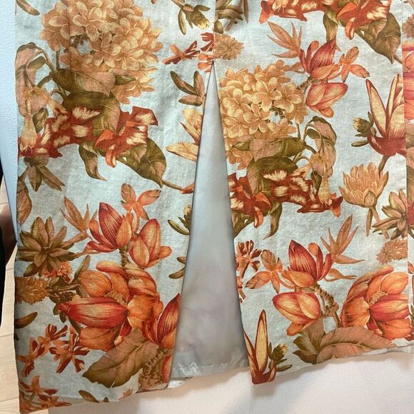 VTG Positive Attitude Long Dress 10 Linen Blend Floral Cottgaecore bohemian - Picture 9 of 10